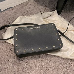 Michael kors jet set large cross body purse bag black studs